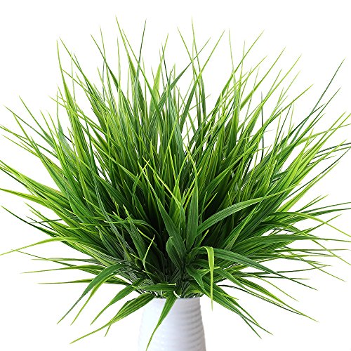 MIHOUNION 4 Pcs Plantas Verdes Artificiales de plástico Hojas Falsas Plantas de simulación decoración hogar Cocina Oficina jardín