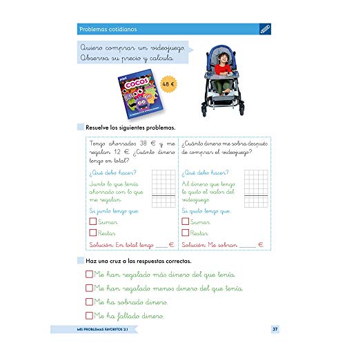 Mis problemas favoritos 2.1 / Editorial GEU / 2º Primaria / Mejora la resolución de problemas / Recomendado como repaso / Con actividades sencillas