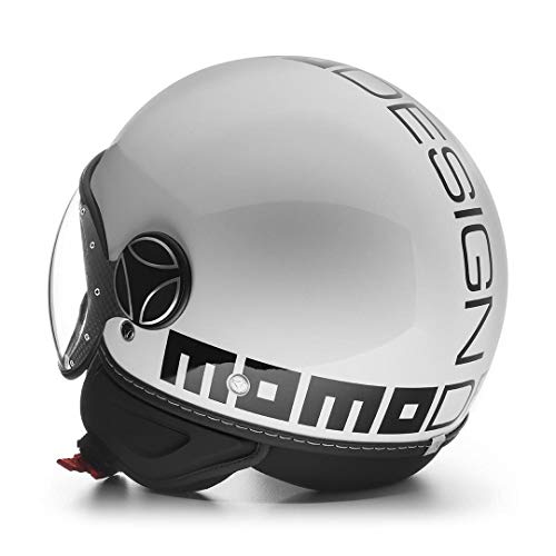 Momo - Casco Fighter FGTR EVO Blanco de Cuarzo con Doble Visera, Talla M