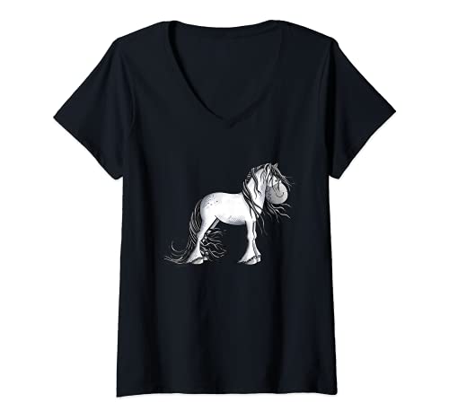 Mujer Andalusier Comic Caballo I caballo impresión caballo caballo PRE Camiseta Cuello V