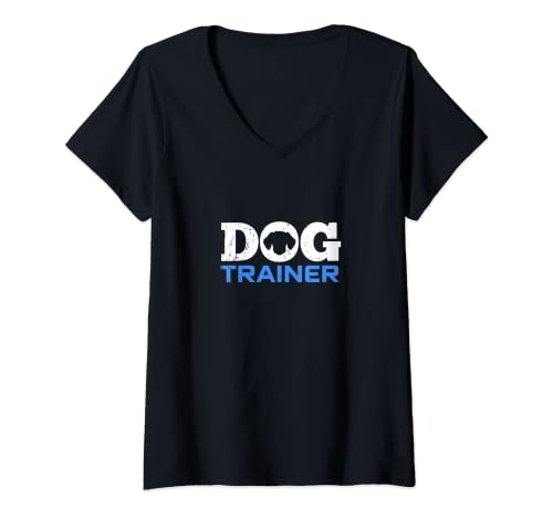 Mujer Entrenador de perros Adiestramiento de perros lindos Camiseta Cuello V
