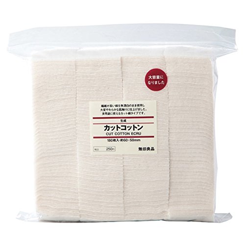 MUJI Makeup Facial Soft Cut Cotton Unbleached 60x50 mm 140pcs by Muji