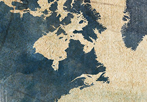 murando Handart Cuadro en Lienzo Mapa del Mundo 200x80 cm 5 Partes Cuadros Decoracion Salon Modernos Dormitorio Impresión Pintura Moderna Arte Rosa de los Vientos Tarjeta k-A-0415-b-m