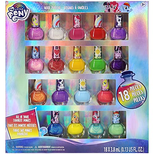 My Little Pony - Townley Girl Juego de esmalte de uñas Peel Off con colores brillantes y opacos para niñas de 3 años o más, perfecto para fiestas, fiestas de pijamas y cambios de imagen