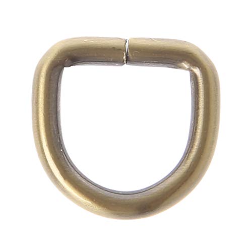 MYhose D Ring 2cm Metal Handbag, Leather Bag Purse Strap, Belt Web D Ring Hebilla Broche 10 Piezas Bronce