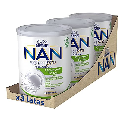 Nan Confort Total Leche Especial Para Bebés Con Trastornos Digestivos Leves Tales Como Cólicos O Estreñimientos - 3 latas x 800 g