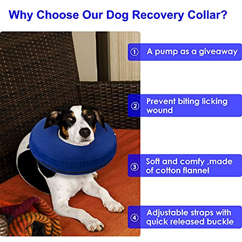 Nasjac Collar de recuperación Inflable para Perros, Collar Inflable para Perros Soft Pet Recovery con Hebilla Ajustable