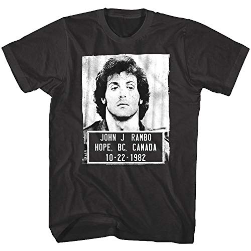 ND Rambo Police Mugshot BC Canada Men's T Shirt Sylvester Stallone Movie Soldier