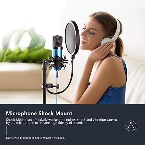 Neewer Universal 45MM Microphone Montura de Choque para Micrófono de Condensador de Diámetro 43MM-46MM (Negro)