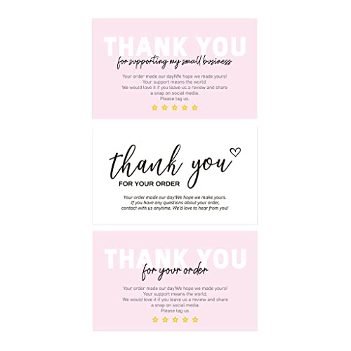 newwyt 30 Unidades Elegantes para Escribir Rosa y Blanco Kit de Tarjetas de Agradecimiento boutiques Tiendas envoltorios de Regalos decoración Tarjetas de Agradecimiento Sobres Kraft de 3 5 x 2 con
