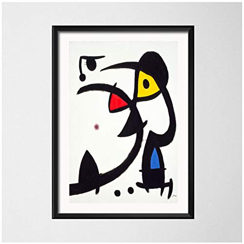 NIEMENGZHEN Impresión en Lienzo Joan Miro Surrealismo Moderno Pinturas artísticas Cuadro Abstracto Arte Retro Lienzo Pintura Poster Wall Home Decor 19.6 ”x 27.5” (50x70cm) Sin Marco A