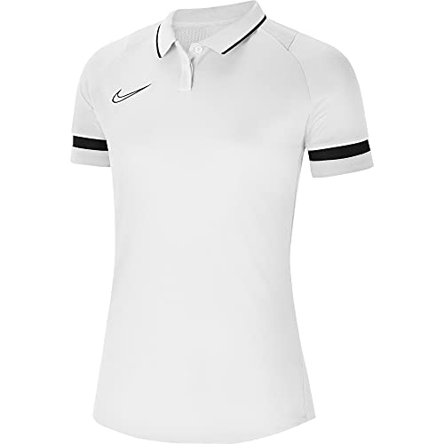 NIKE W NK Dry ACD21 Polo SS Shirt, Women's, White/Black/Black/Black, XL