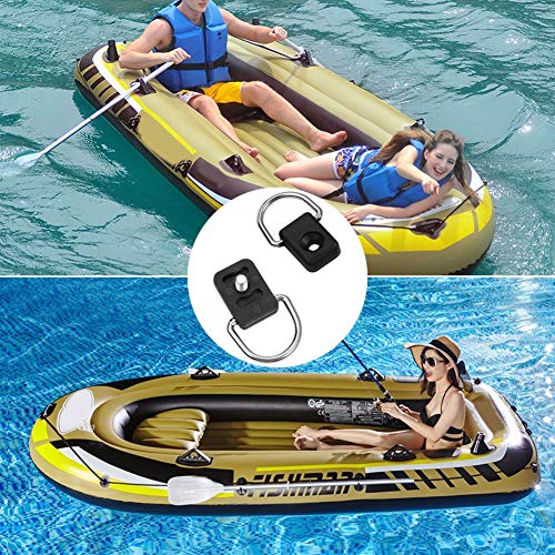 Nikou Kayak D Ring - 10pcs Kayak Fishing Rigging D Ring con Tornillos M6 for Black Canoe Bungee Kit Accesorio