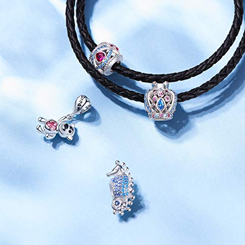 Ningan Hipocampo Abalorios Charms Colgantes de encanto de Cuentas Plata de Ley 925 con Compatible con Pulsera Pandora & Europeo