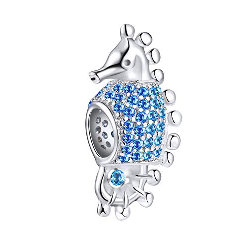 Ningan Hipocampo Abalorios Charms Colgantes de encanto de Cuentas Plata de Ley 925 con Compatible con Pulsera Pandora & Europeo