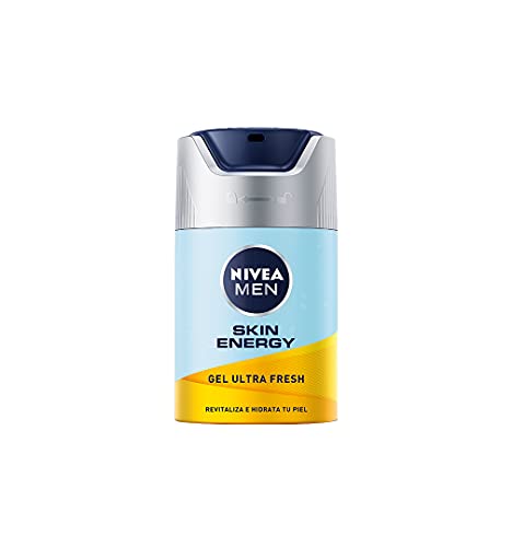 NIVEA MEN Skin Energy Gel Facial Ultra Fresh (1 x 50 ml), con cafeína de origen 100% natural, gel hidratante facial para el cuidado de la piel del hombre