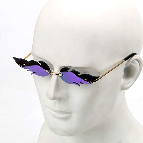 NOPNOG Gafas de sol sin montura con forma de llama, UV400 (morado)
