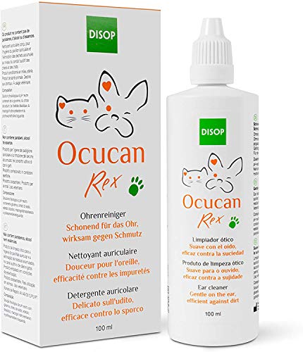 Ocucan Rex Limpiador de Oídos para Perros y Gatos Eficaz contra la Suciedad, 100 ml