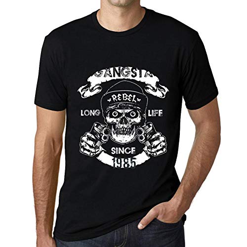 One in the City Hombre Camiseta Vintage T-Shirt Gráfico Long Life Since 1985 Cumpleaños de 36 años Negro Profundo