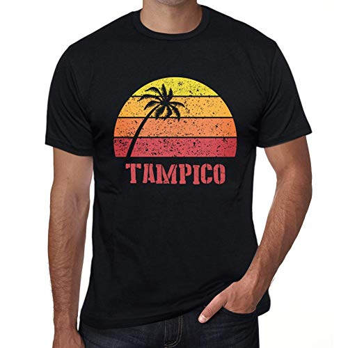 One in the City Hombre Camiseta Vintage T-Shirt Gráfico Tampico Sunset Negro Profundo