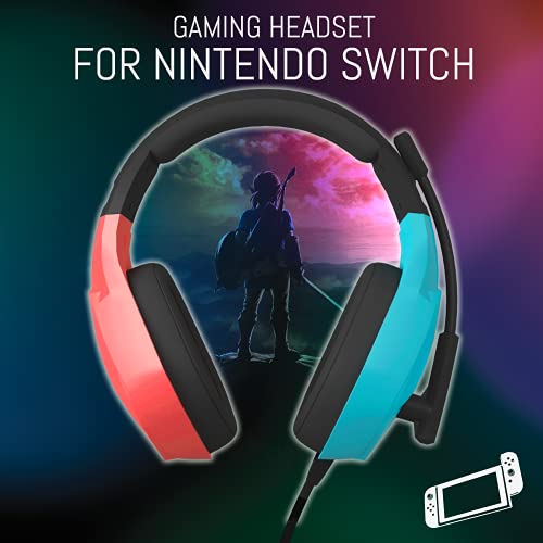 Orzly Auriculares para Juegos micrófono compatibles con Nintendo Switch OLED y Lite Joycon Color Match con micrófono de luz LED y Control Remoto - Hornet RXH-20 Tanami Edition