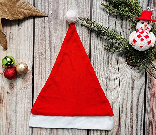 Pack 6 Gorro Papá Noel de Navidad de Santa Claus de Terciopelo Suave Sombreros Rojos Navideño de Invierno para Fiesta Festiva de Año Nuevo para Adultos y pequeños Unisex (Talla mix)