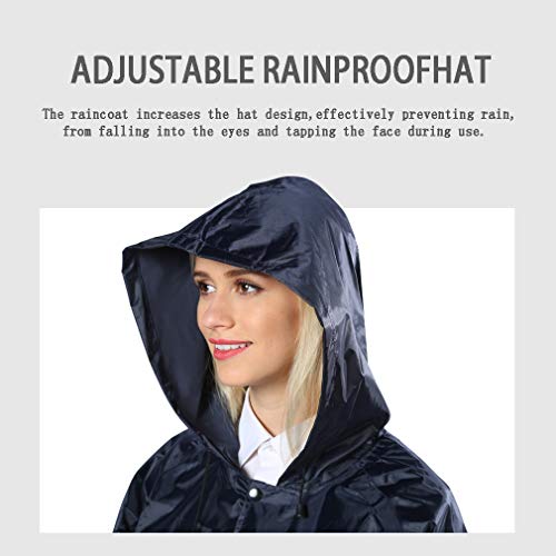 Pahajim Largo Impermeable Reutilizable Chubasquero,para La Lluvia Portátil para Adultos Adolescentes Sobretodo,con Reflectantes Tiras,Transpirable,para Exterior,Senderismo (XXL, Rosa roja)