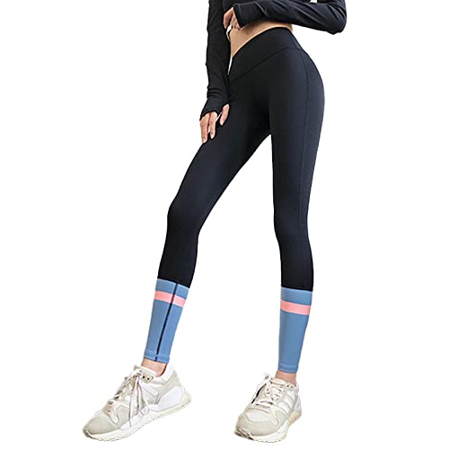 pantalones de yoga Pantalones de yoga de cadera de melocotón de cintura alta Medias de mujer Pantalones de fitness Pantalones de entrenamiento deportivo de brocado de doble cara Pantalones de color c