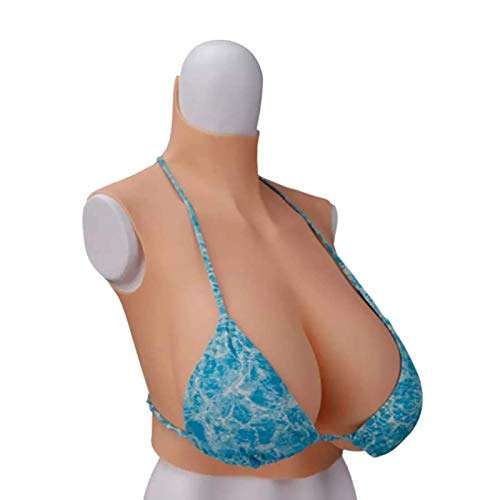 Pechos De Silicona para Transgeneros,Formas De Pecho Silicona Tetas Realistas,Formas Pecho Relleno Algodón Elástico Suave para Travestis Cup Bra Pads Breast Plates,Brown 03,Gel H