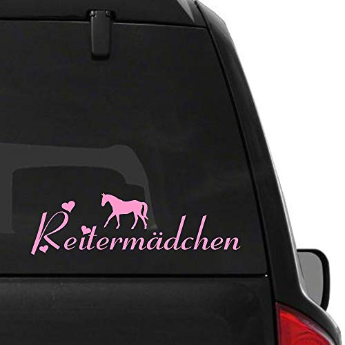 Pegatina Promotion Pegatina para coche con texto en alemán "jinetes, tipo 1, aprox. 30 cm, con corazones y caballo, equitación, amantes de los caballos