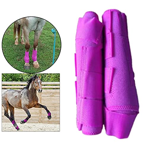 perfeclan Botas Protectoras Ligeras para Tendones de Caballo, Equipos de Botas de Cepillado de Prtoector de Pierna Deportiva Equina para Saltos Y Salidas Al Air - Rosado