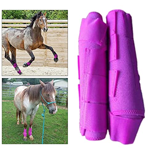 perfeclan Botas Protectoras Ligeras para Tendones de Caballo, Equipos de Botas de Cepillado de Prtoector de Pierna Deportiva Equina para Saltos Y Salidas Al Air - Rosado