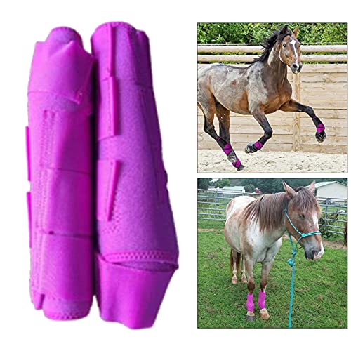 perfeclan Botas Protectoras Ligeras para Tendones de Caballo, Equipos de Botas de Cepillado de Prtoector de Pierna Deportiva Equina para Saltos Y Salidas Al Air - Rosado