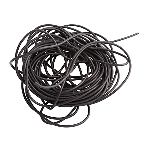 Perlin - 10 metros de cinta de caucho de 5 mm, piel sintética, color negro, cordón de caucho, cadena para collares, manualidades, fabricación de joyas, C10 x2