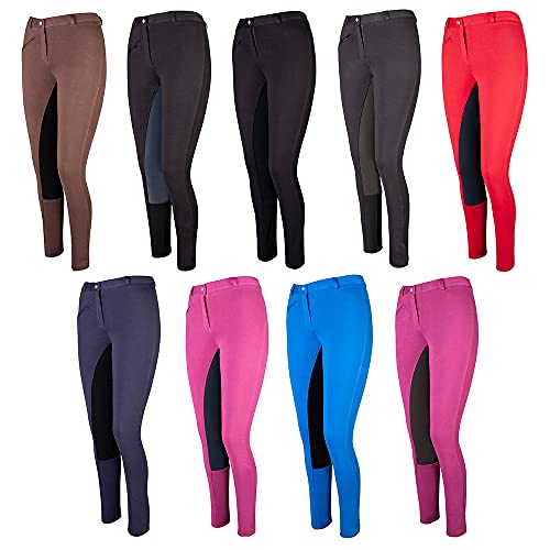 Pfiff 101197 - Pantalones de equitación para mujer, color Morado (Fuchsia Brown), talla 38