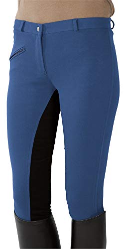 Pfiff, Pantalones de Equitación Para Mujer, Azul (Mid Azul/Black), 128 EU