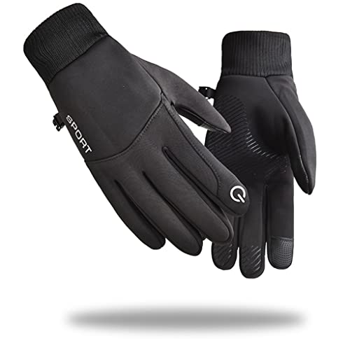 PHILSP Guantes de invierno prácticos guantes de invierno para senderismo, equitación, escalada, correr, funcional, impermeable, resistente al viento, gris duradero