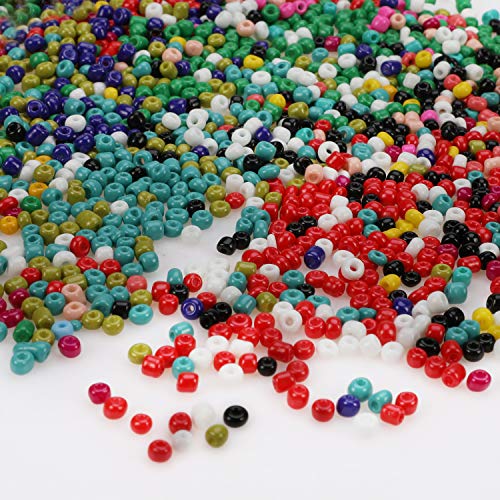 PHOGARY 3500 unids Granos de la semilla de Cristal, Colores Mezclados Pequeño Pony Perlas espaciadoras 4mm Redondo para la elaboración de Bricolaje
