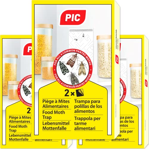 PIC Trampa para Polilla de despensa 6X Piezas - Medios de protección contra Las polillas en la Cocina y el Almacenamiento de Alimentos