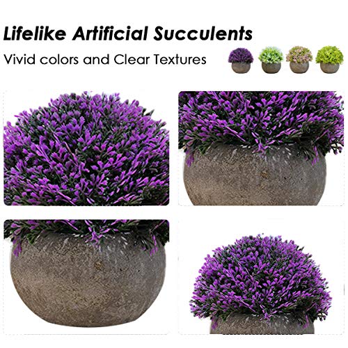 Plantas Artificiales Apariencia Realista Plantas Artificiales Decorativas En Maceta para Decoración del Hogar u Oficina Plantas Artificiales Exterior- 4 Pcs