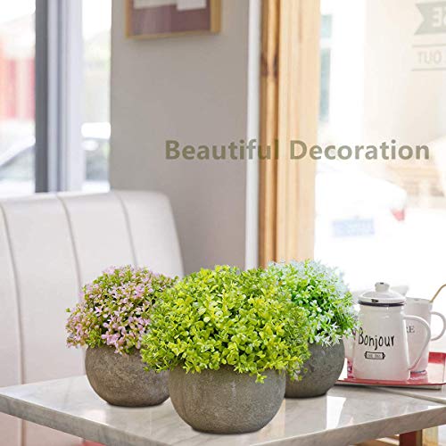 Plantas Artificiales Apariencia Realista Plantas Artificiales Decorativas En Maceta para Decoración del Hogar u Oficina Plantas Artificiales Exterior- 4 Pcs
