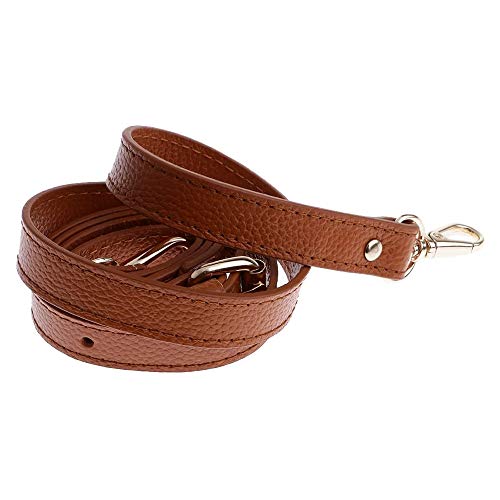 POFET 110-130cm ajustable de cuero genuino bolsos bolso de hombro correa de reemplazo de la manija accesorios de la bolsa - marrón