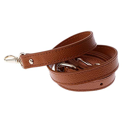 POFET 110-130cm ajustable de cuero genuino bolsos bolso de hombro correa de reemplazo de la manija accesorios de la bolsa - marrón