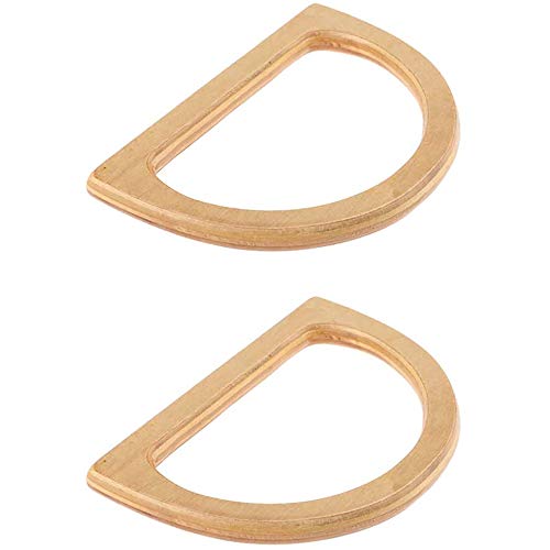 POFET Asa de madera en forma de D, repuesto para bolso de lona hecho a mano, 1 par