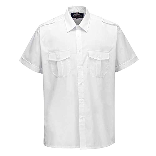 Portwest S101 - Piloto camiseta de manga corta, color Blanco, talla 180
