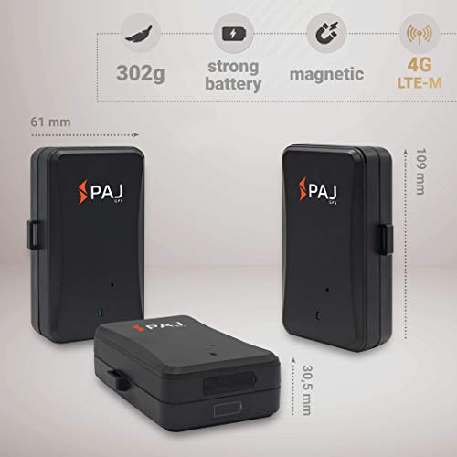 Power Finder 4G de PAJ GPS- Localizador GPS para Coches, Botes, maquinaria y Camiones con imán- hasta 90 días de duración de la batería- Rastreador GPS Profesional con tecnología 4G LTE