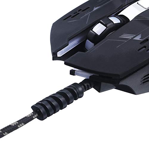 Protector de Cable de Cargador en Tipo C, Protector de Micro USB de Silicona Flexible, Protector de Cable de Ratón, Adecuado para Todos los Móviles (12 Piezas, Negro, Gris)