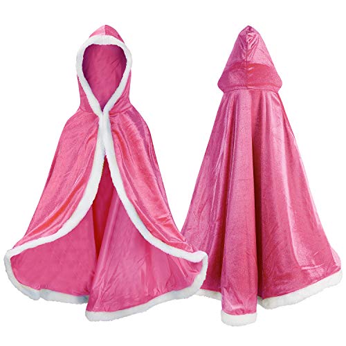 Proumhang Disfraz de Princesa Capa de Princesa para Niñas Disfraces para Halloween Trajes de Navidad Rosado 110 para 3-4 años