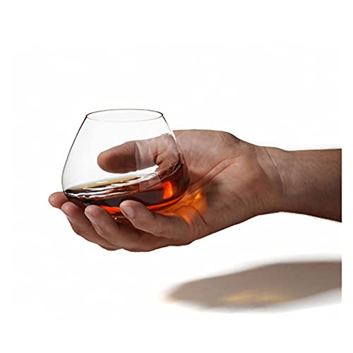 QJTZ 1 unids Rocking Whisky Crystal Glass Cinón Roly-Poly Vino Copa Vacador Liquor Cognac Martell XO Whisky Brandy Snifter 0528 (Capacity : 435ml, Color : Rotating Glass)