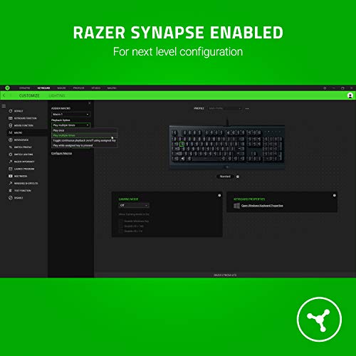 Razer Cynosa Lite - Teclado Gaming Esencial con iluminación Razer Chroma con LED RGB, USB, Teclas de Membrana, UK /US Layout, Negro